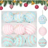 Unyqoos 9er-Set bunte unzerbrechliche Weihnachtskugeln aus hochwertigem Kunststoff, wasserfest, mit Aufhängern – für Innen & Außen, festliche Dekoration