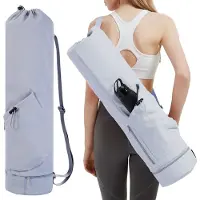 Unyqoos Yogatasche – wasserabweisende Polyester-Tasche mit Nassfach, 68 x 18,5 cm, verstellbarer Schultergurt bis 120 cm, Flaschen- & Reißverschlusstasche