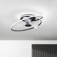 In.tec® LED-Deckenventilator Storm, schwarz/weiß, Ø 77 cm CCT, leise dimmbar, schwarz, für Wohn- / Esszimmer, Metall, Modern