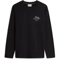 Tommy Hilfiger Langarmshirt "SCRIPT STACK LS REGULAR TEE", Herren, Gr. XL, schwarz, Single Jersey, Obermaterial: 100% Baumwolle, regular fit normal, Rundhals, Shirts Langarmshirt