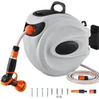 OEM Gartenhose deluxe - 35 Meter - 180 Grad drehbar - Gartenschlauch mit Spule - Schlauchhalter