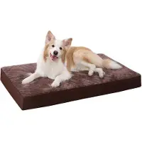 OEM Orthopädisches Hundebett für große und mittelgroße Hunde, waschbares Hundekissen, weiches Hundematratze mit abnehmbarer Decke in Schokoladenfarbe, 90x55x7cm