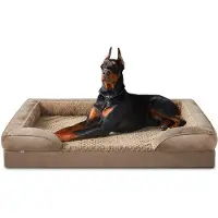 OEM XXL Orthopädisches Hundebett, XXL Waschbares Katzenbett Hunde-Kissen mit Honigraut-Struktur und abnehmbare wasserdichte Unterlage Schaum Hundebett Orthopädisch Braun