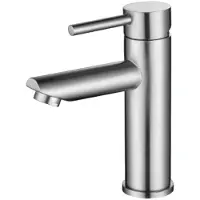 OEM Wasserkopf für Bad - 8,5 cm Höhe - Mischkran für Warm- und Kaltwasser - einhandiger Badkran - Mischkran aus gebürstetem Edelstahl