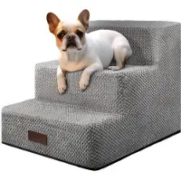 OEM Kleiner Hunde-Steigleiter, 3-Treppen-Hunde-Steigleiter für hohe Betten und Sessel, Anti-Slip-Tier-Steigleiter für kleine Hunde und Katzen, Hunde-Bett-Steigleiter, grau, 3/4/5 Stufen