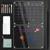 OEM Acrylkalender für Kühlschrank - Monat- und Wochenplaner - Abwaschbar - 40 x 30 cm
