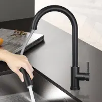 OEM Küchenarmatur schwarz - Ausziehbare Spülarmatur mit Duscharmatur Spülarmatur 360° drehbar Edelstahl mit 2 Strahlständen Küchenarmatur Matt