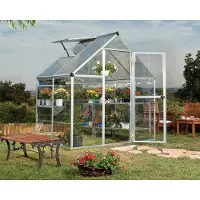 Canopia Aluminium Gewächshaus Hybrid 64 Silber 126x185x208 cm