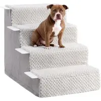 OEM Hundebett 44 cm hoch für kleine Hunde - Waschbarer Überzug - Für alte Katzen und Hunde geeignet - Antirutsch - Für Bett und Sofa - Grau