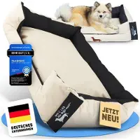 OEM Hundebett robust für große und kleine Hunde, Pudel, Senior - waschbares Hundebett - Hundebank, Hundekissen, licht und dunkel - mittelgroß, gewatteert - ausgewählte Farbe