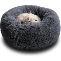 OEM Komfortables Hundebett - leicht zu reinigen - antislip stabiles Hundebett - 40 cm dunkelgraues Fleecebett