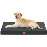 OEM Orthopädische Hundebett, Hundekissen mit Ei-Kratzpolster für Große Hunde, 112 x 81 cm, Abnehmbar und Waschbar, Antirutschboden, Grau