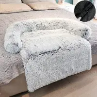 OEM s Hundeansitz – Weiches Polster – Rutschhemmende Matte – Nassabweisend – Tierbettbank – atmungsaktives Material – Polyester-Katun – Weiß – 105x95x20cm