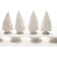 Kaemingk Minibaum Tannenbaum indoor Ø4 cn H. 10 cm weiß beschneit 4 tlg