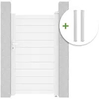 Casanoov Eiger 1 M Tor 180 Cm Hoch & 2 Pfosten 190 Cm Hoch Weißes Aluminium