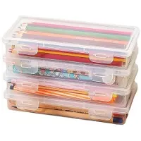 OEM Kleine robuste Aufbewahrungsbox, 4er Pack, stapelbar, BPA-frei, 19x9,5x3cm