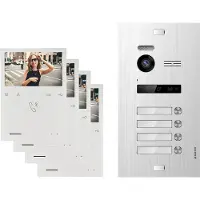 Balter EVO QUICK Video Türsprechanlage Silber Set für 4-Familienhaus 4x 4,3" Monitor