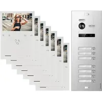 Balter EVO QUICK Video Türsprechanlage Silber Set für 7-Familienhaus 7x 4,3" Monitor