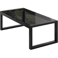 Beautysofa | Gartentisch STELLA, Gartenmöbel Balkon Terrasse Couchtisch Outdoortisch Tischplatte aus widerstandsfähigem gehärtetem Glas, Balkontisch