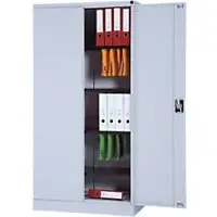 Realspace Aufbewahrungsschrank Stahl 4 Fachböden Abschließbar 920 x 420 x 1.800 mm Lichtgrau