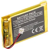 AccuCell Akku passend für Garmin Fenix 7X Solar – Li-Polymer, 3,8V, 550mAh, 2,1Wh, eingebaut