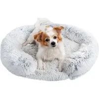 Azomor Rundes Orthopädisches Hundebett mit Herausnehmbarem Kissen für Optimalen Komfort