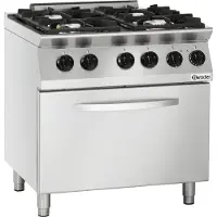 Bartscher Gasherd MFG 7341, 2/1 GN, 105L Backofen, 800x730x910 mm