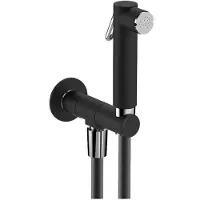 Sapho Wandventil mit Handbrause und Sicherheitssperre, rund, schwarz matt