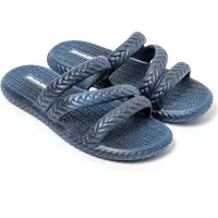 Brasileras Damen Zehensandalen mit rutschfester Sohle bequem schuhe strand/schwimmbad/stadt dunkelblau 39 EU - UBSIR