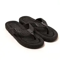 Brasileras Herren Zehensandalen mit rutschfester Sohle bequem schuhe für strand/schwimmbad/stadt schwarz 44 EU - UBSADO