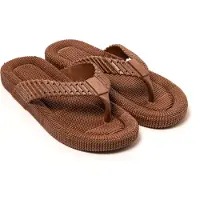 Brasileras Herren Zehensandalen mit rutschfester Sohle bequem schuhe für strand/schwimmbad/stadt braun 41 EU - UBSADO