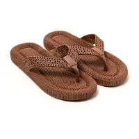 Brasileras Damen Sandalen mit rutschfester Sohle bequem schuhe für strand/schwimmbad/stadt braun 36 EU - UBFOPE