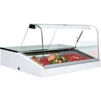 Kbs Mehrzweckvitrine 1700x945x730 mm Aufsatzgerät Rückschiebescheiben weiß