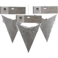 Lumineo Weihnachtsstern Papier beleuchtet 60cm silber metallic, inkl. Elektrik
