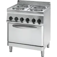 Kbs Gastrotechnik Elektro-Herd mit 4 Kochplatten und Umluftbackofen
