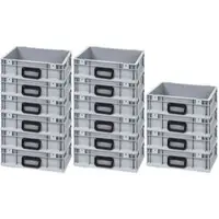 Proregal 16x Eurobox NextGen Portable Uno | HxBxT 12x30x40cm | 11 Liter | Eurobehälter, Transportbox, Transportbehälter, Stapelbehälter