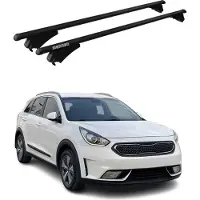 Omac Menabo Dachträger Grundtäger für Kia Niro 2016-2022 75kg Aluminium Schwarz 2 tlg
