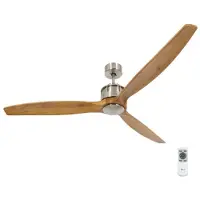 Beacon Lighting Deckenventilator Airfusion Akmani, leise, teak/chrom Akmani, Holz hell, für Wohn- / Esszimmer, Holz, Modern
