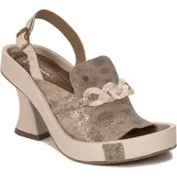 MACIEJKA Beige Naturleder Sandalen mit 8 cm Absatz, offenem Zehenbereich und Schnallenverschluss