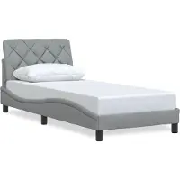 vidaXL Bettgestell ohne Matratze Hellgrau 140x190 cm Stoff