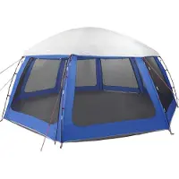 vidaXL Poolzelt mit abnehmbarem Überzelt Netzwänden Azurblau 612x612cm