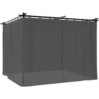 vidaXL Pavillon mit Vorhängen Anthrazit 6x3 m Stahl