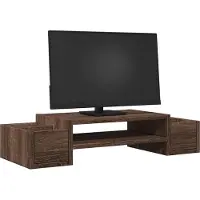 vidaXL Monitorständer mit Stauraum Eichen-Optik 70x27x15 Holzwerkstoff