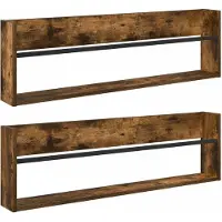 vidaXL Magazinregal mit Regal 2 pcs Geräucherte Eiche 100 x 12 x 30 cm