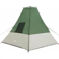 vidaXL Tipi Zelt 6 Personen Wasserdicht Grün Taft