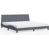 vidaXL Bettgestell ohne Matratze "Hanko" Dunkelgrau 200x200 cm Samt
