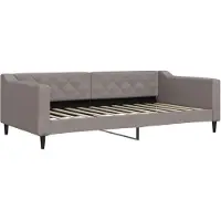 vidaXL Tagesbett Ausziehbar mit Schubladen Taupe 100x200 cm Stoff