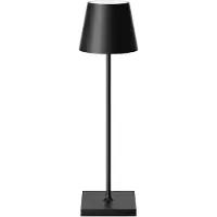 Sigor LED-Akkutischlampe Nuindie, USB-C, schwarz, IP54, dimmbar, schwarz, für Wohn- / Esszimmer, Aluminium, Modern