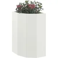 vidaXL Eckpflanzer Weiß 30 x 30 x 50 cm Stahl