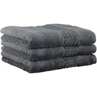 Cawoe Handtuch, 3er Pack - C Noblesse, Walkfrottier, Baumwolle Anthrazit / 50x100cm